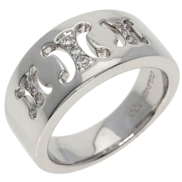 CELINE 18k White Gold Diamond Ring - Picture 2 of 9